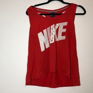 Red Nike racer back training tank top